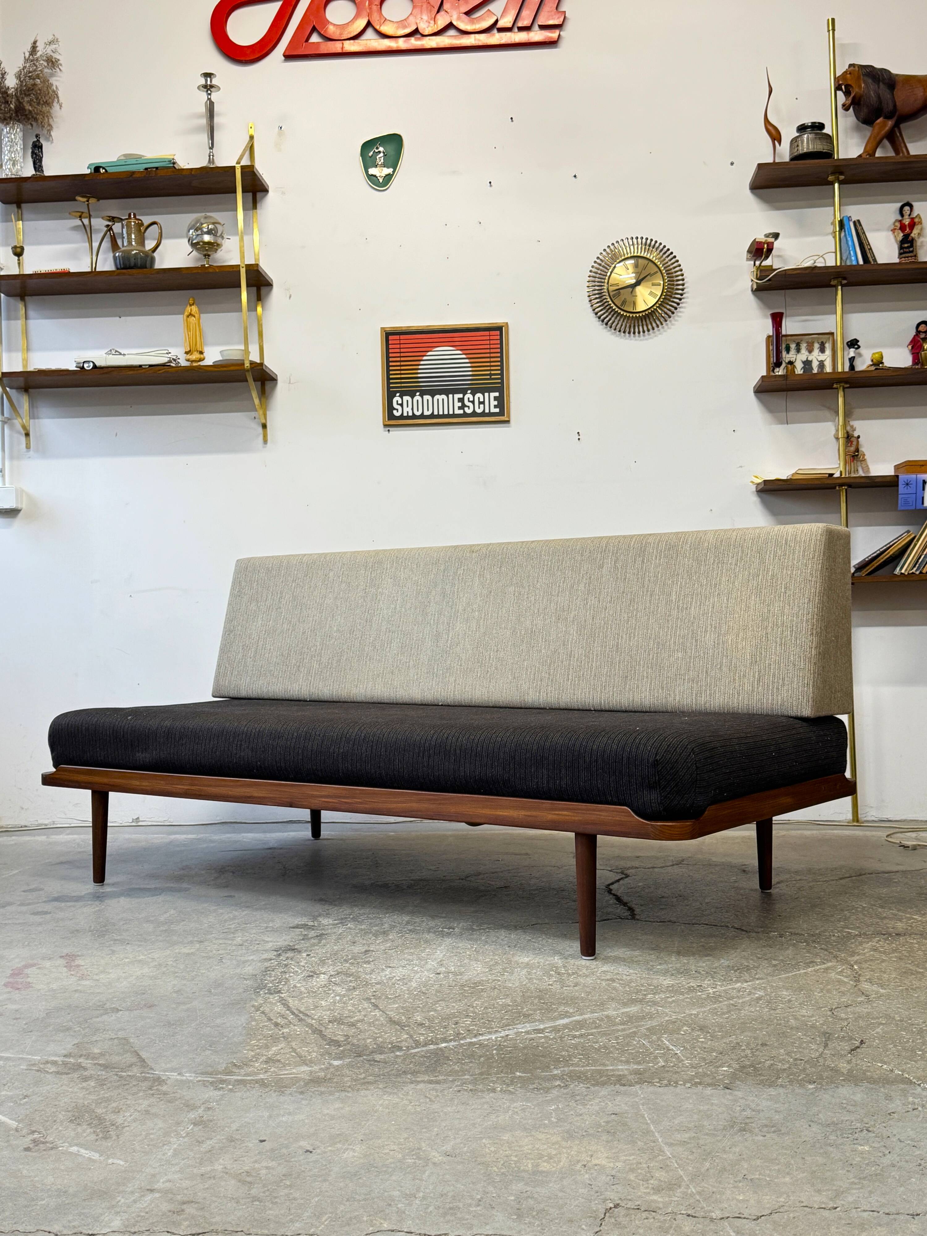 Woolen daybed sofa, Denmark 1960s/1970s, mid-century, vintage