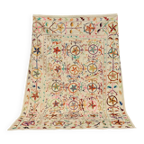 Kilim Suzani rug with multicolored embroidered patterns – 240x170 cm