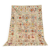 Kilim Suzani rug with multicolored embroidered patterns – 240x170 cm