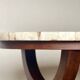 Coffee table in wood, marble and onyx.