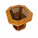 Octagonal side table in oak and glass – Art Deco style