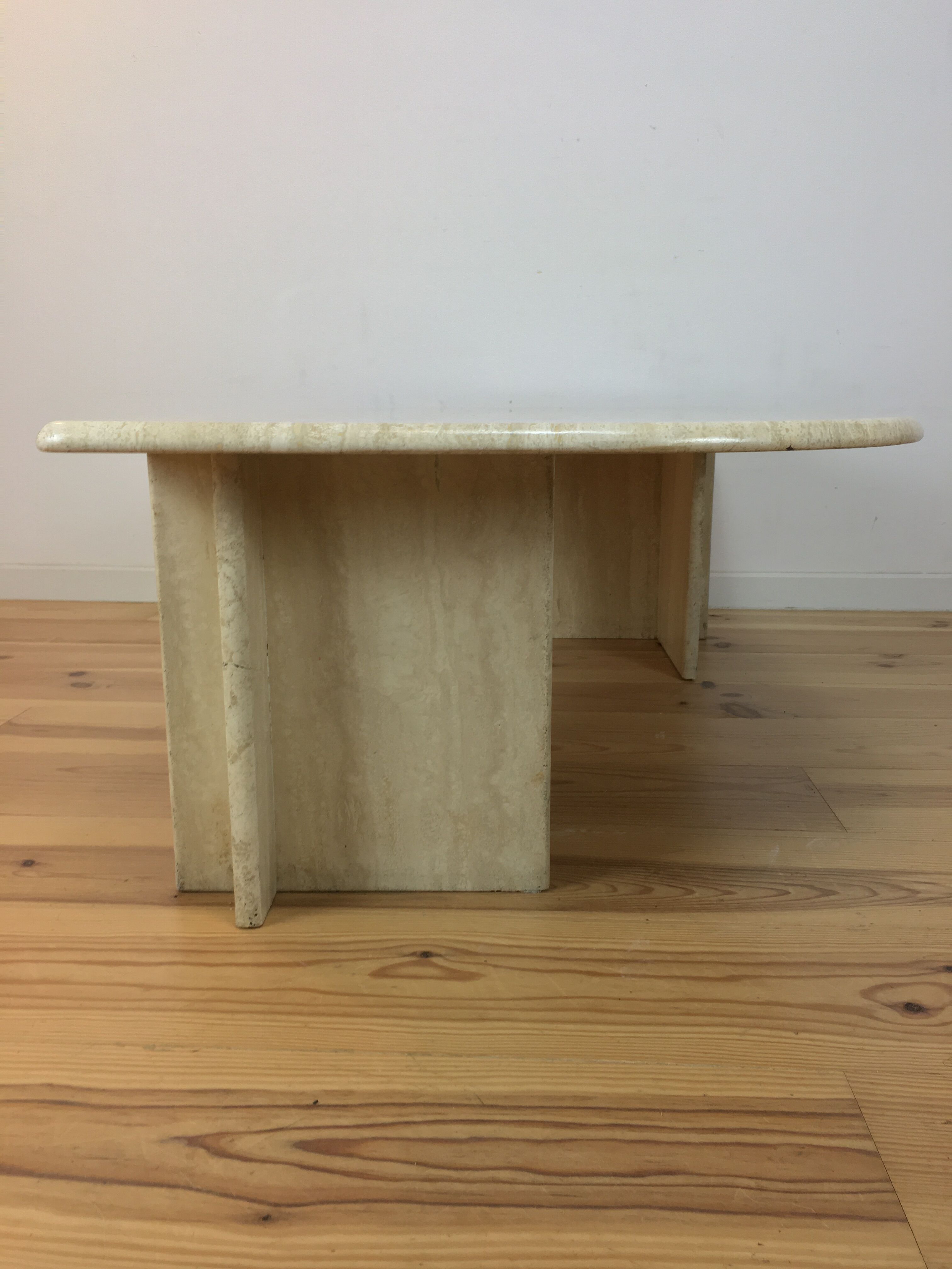 Travertine coffee table