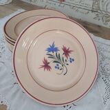 Set of 12 flat plates 30s earthenware K&G Lunéville model Denise