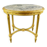 Table Guéridon En Bois Doré, Style Louis XVI, XIXe Siècle