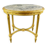 Louis XVI Style Gilded Wood Gueridon Table, 19th Century