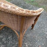 Vintage rattan bench