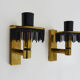 Paire d'appliques murales vintage italienne laiton