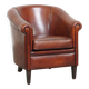 Sheepskin Leather Club Chair with Black Piping