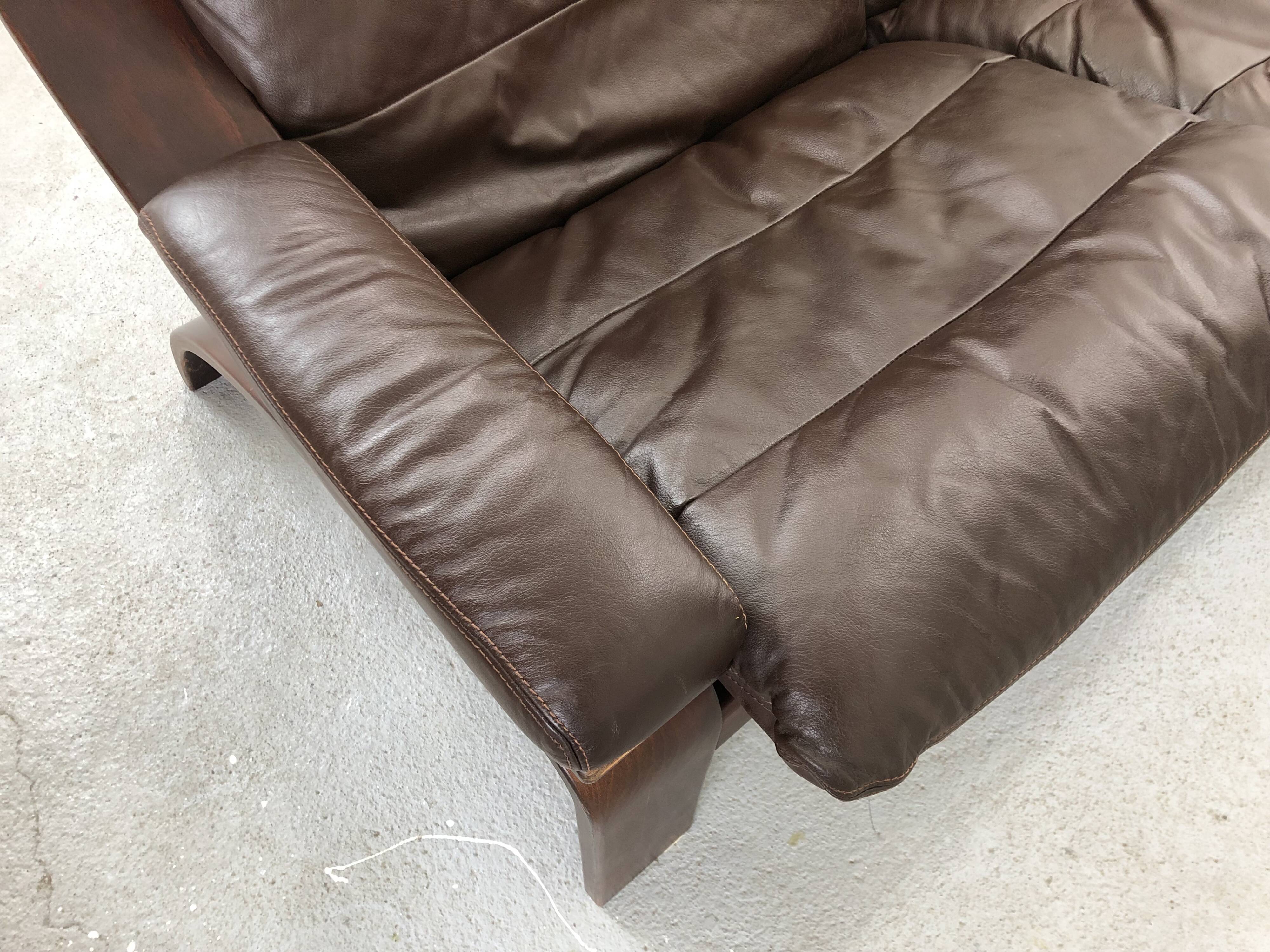 Leather Sofa, Sweden, 1970s