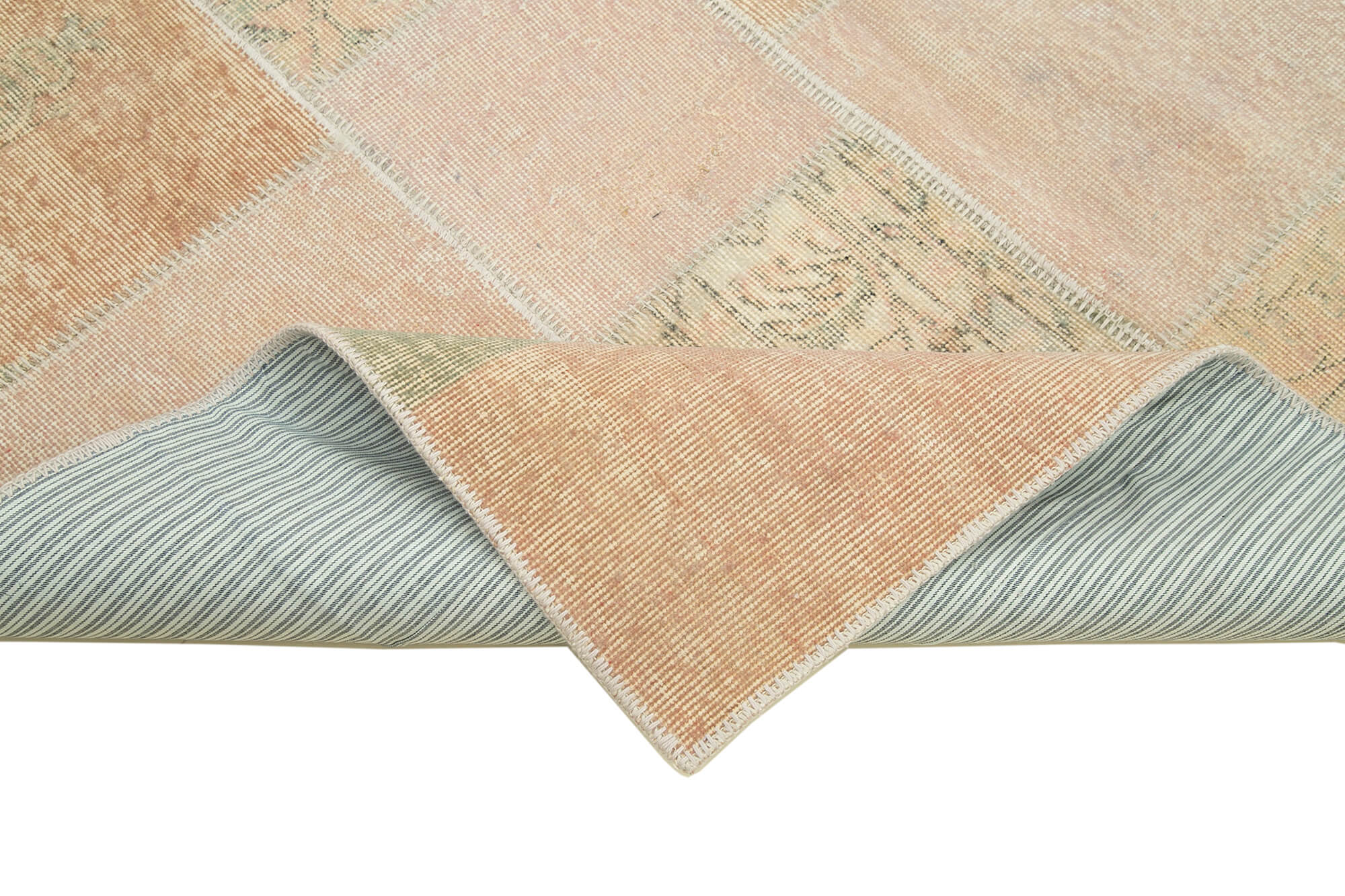 Handmade Oriental Contemporary 172 cm x 242 cm Beige Patchwork Carpet