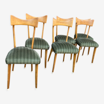 Lot de 6 chaises vintage des années 60