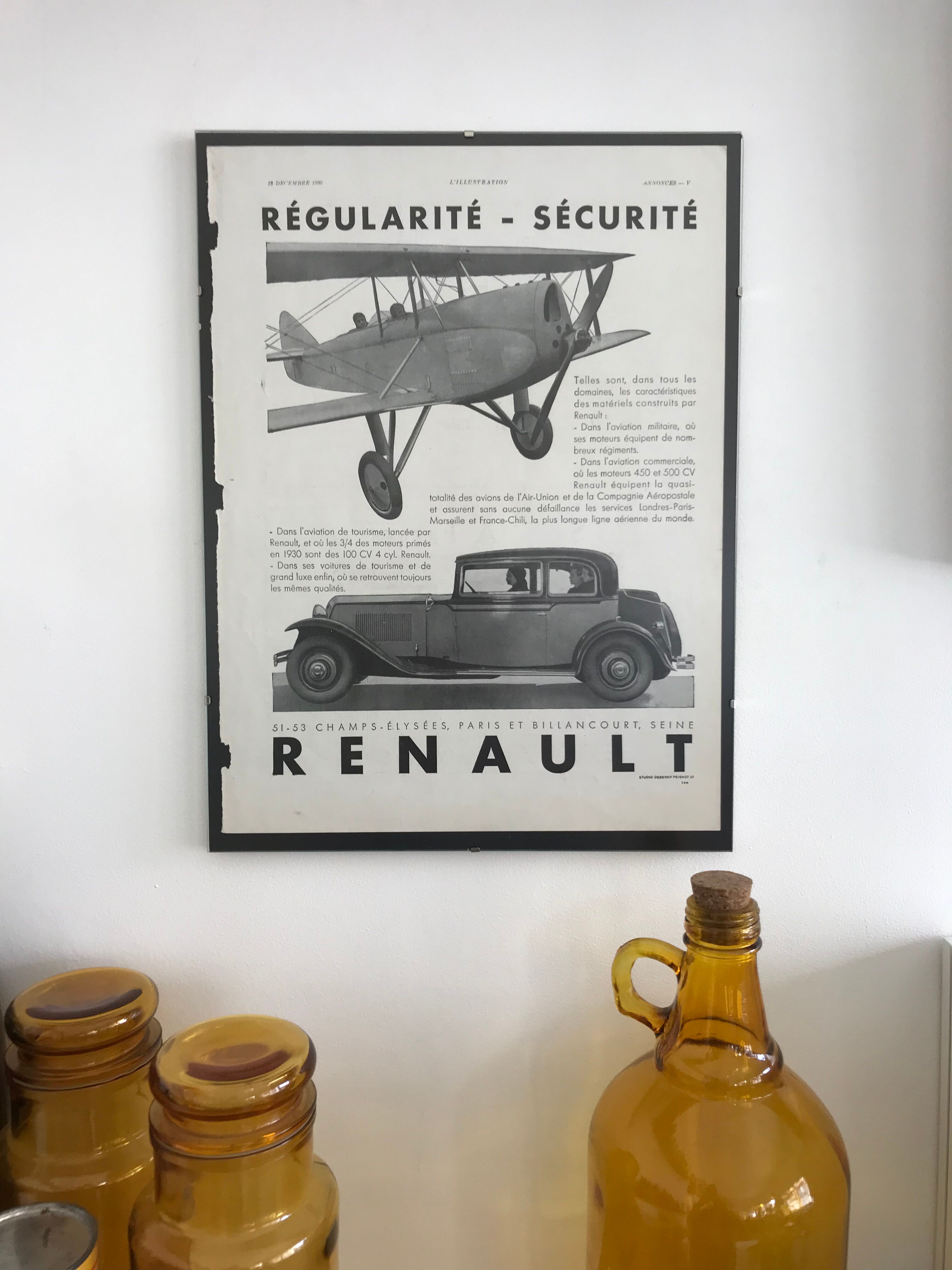 Advertising poster Renault 1930