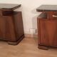 Art Deco Italian Bedside Tables in Walnut, Set of 2