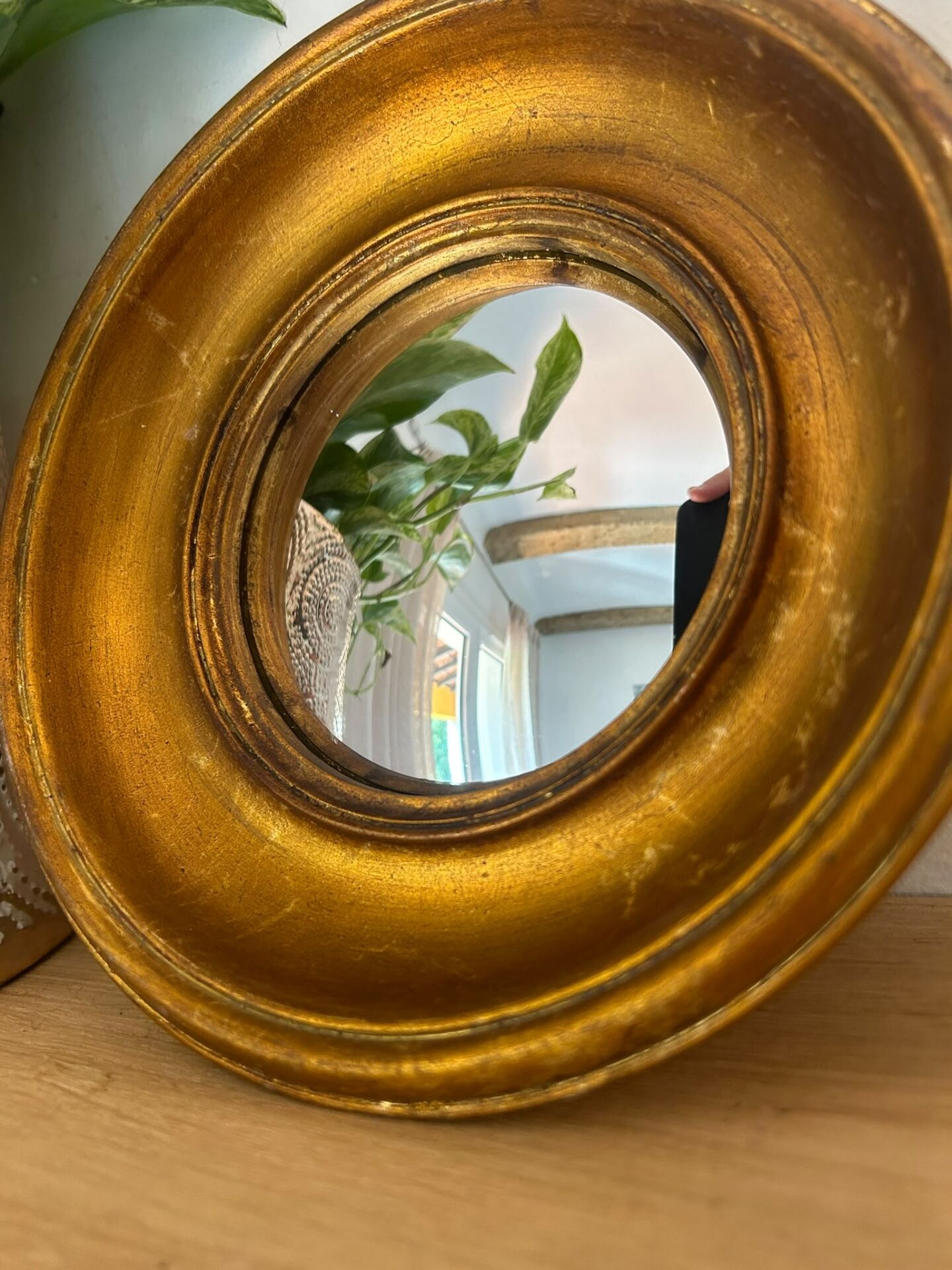 Miroir convexe rond doré miroir de sorcière