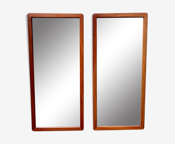 Pair of vintage teak wall mirrors