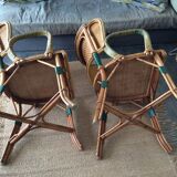 Paire de fauteuils en rotin