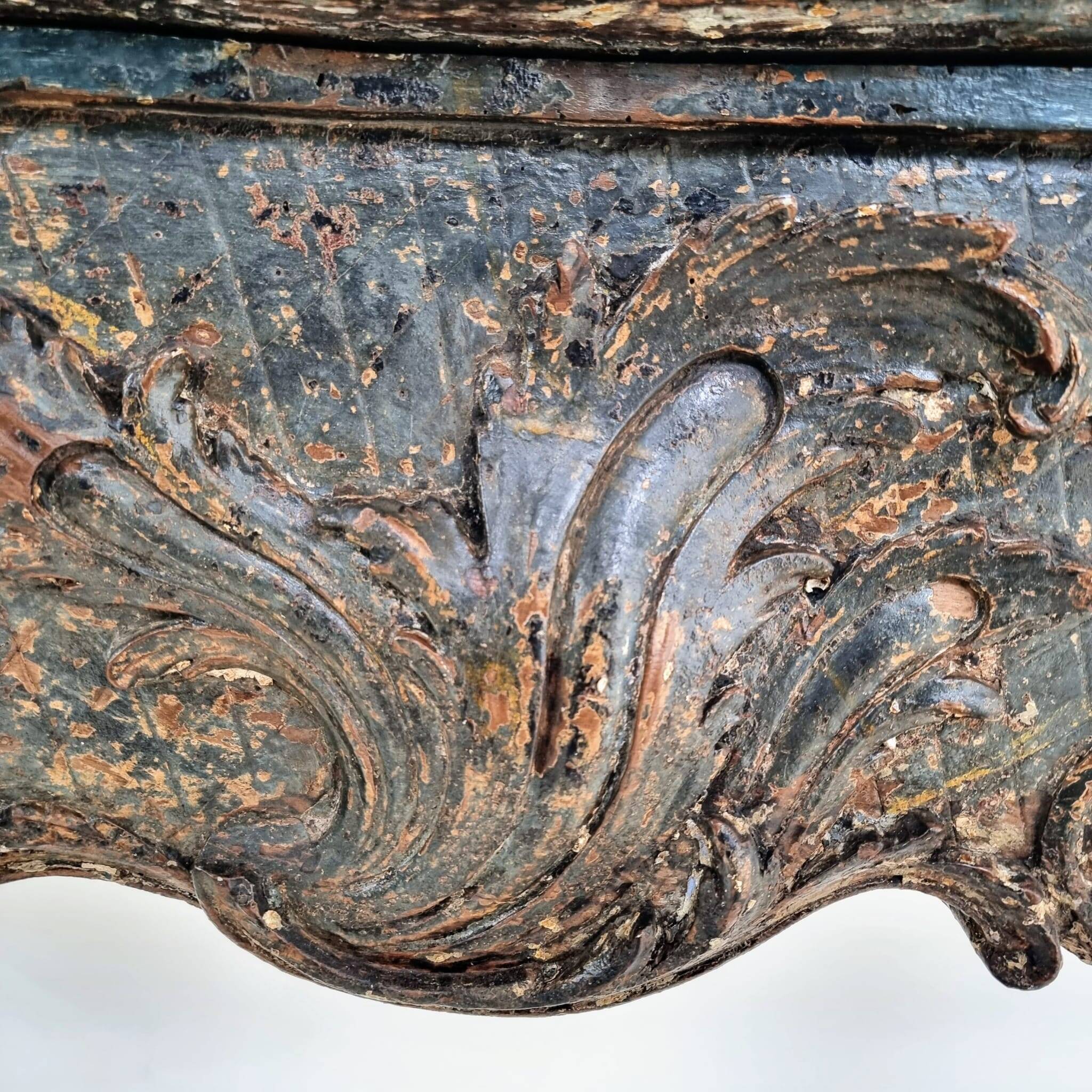 18th century carved wooden fireplace