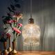 Vintage amber glass suspension globe