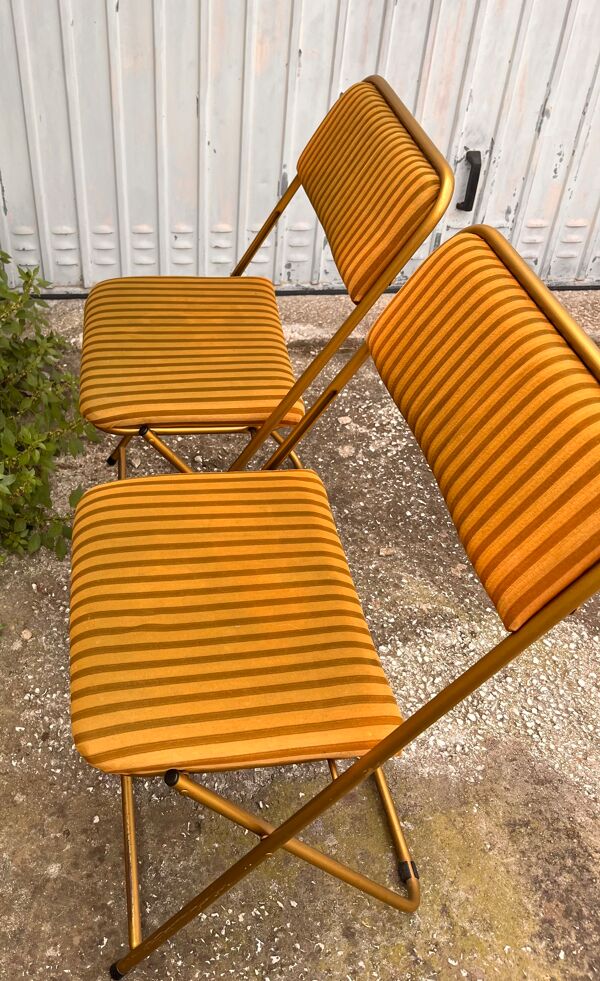 Paire de chaises en velours Lafuma » modèle ''Chantazur