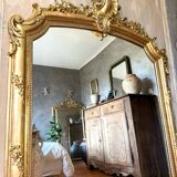 Antique mirror with pediment, 19th century
