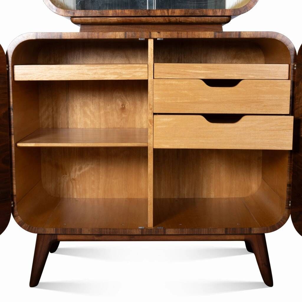 Wooden sideboard the “television” designed in the 1940s by Jindřich Halabala