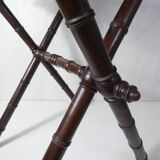 ancienne table pliable en bois imitation bambou XIXème