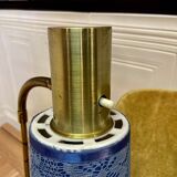 Pair of large modular industrial lamps from the 1950s.