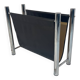 Leather and chrome magazine rack Italy