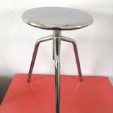 Tabouret d'atelier métallique tripode design années 60 - 70