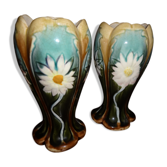 Pair of slurry vases "fives-lille"