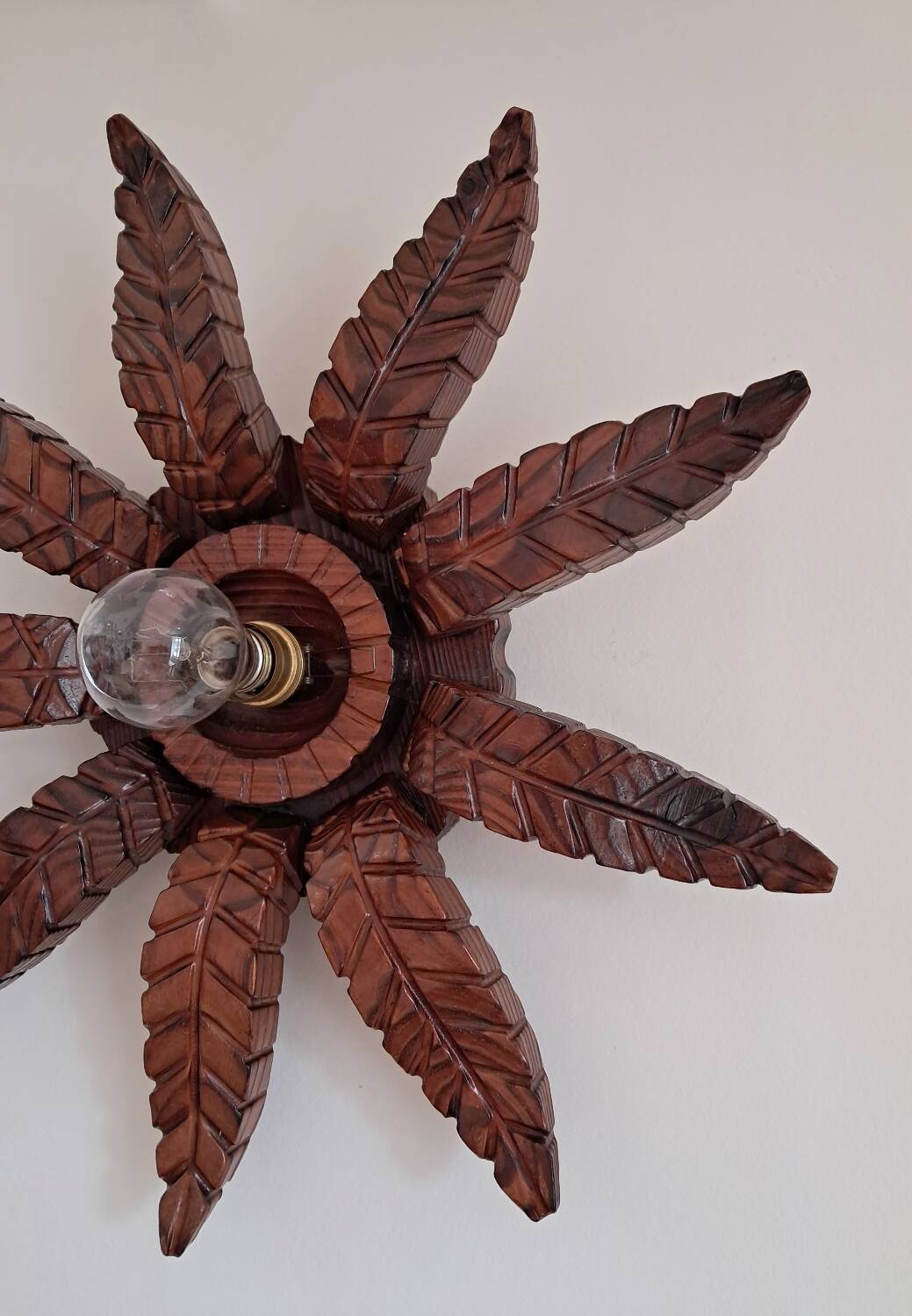 Old wooden wall light