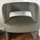 Green velvet tripod armchair