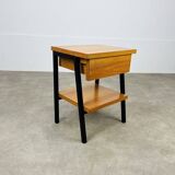 50s bedside table with wood effect, modernist