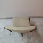 2 vintage swivel wooden office chairs year 70