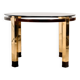 Restored dining table in mahogany and brass.