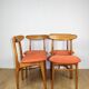 Chaise vintage Hałas brique terracotta - ensemble de 4