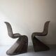 set de 2 chaises incurvées en rotin, design 1960 / 1970