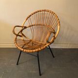 Rattan armchair 50s