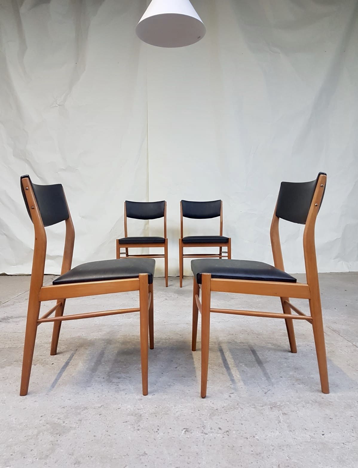 Vtg Set Of 4 Mid Century Dining Chairs Scandinavian Danish Design 60s 70s Retro