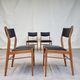 Vtg Set Of 4 Mid Century Dining Chairs Scandinavian Danish Design 60s 70s Retro