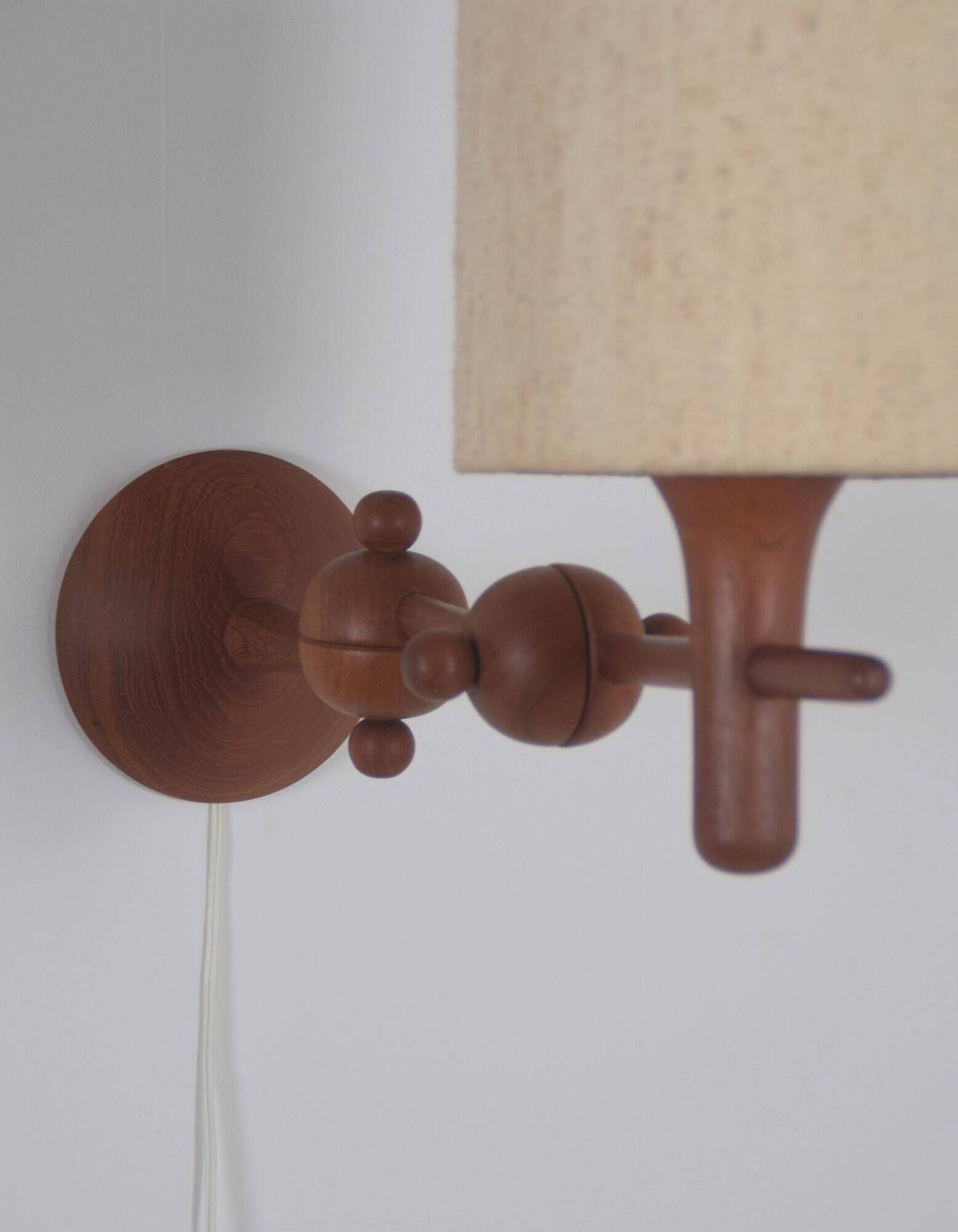 Danish teak wall lamp, 1960s