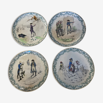 4 assiettes illustrées Napoléon Bonaparte