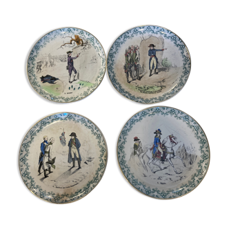 4 assiettes illustrées Napoléon Bonaparte