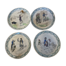 4 assiettes illustrées Napoléon Bonaparte