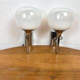 Pair of wall lights from Sciolari in pearly white glass