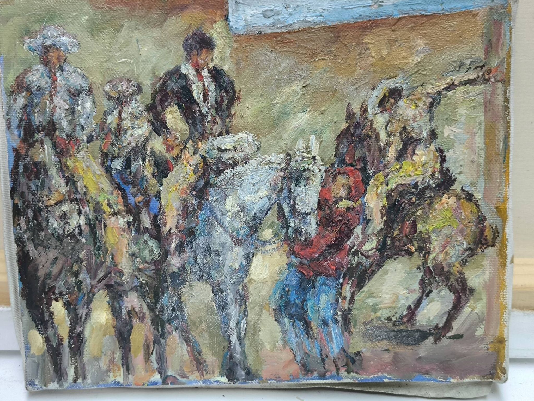 Scene of Impressionist horsemen