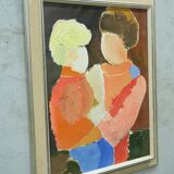 Hans Osswald (1919-1983), Swedish Figurative Abstract Painting, 1960s, Oil on Canvas