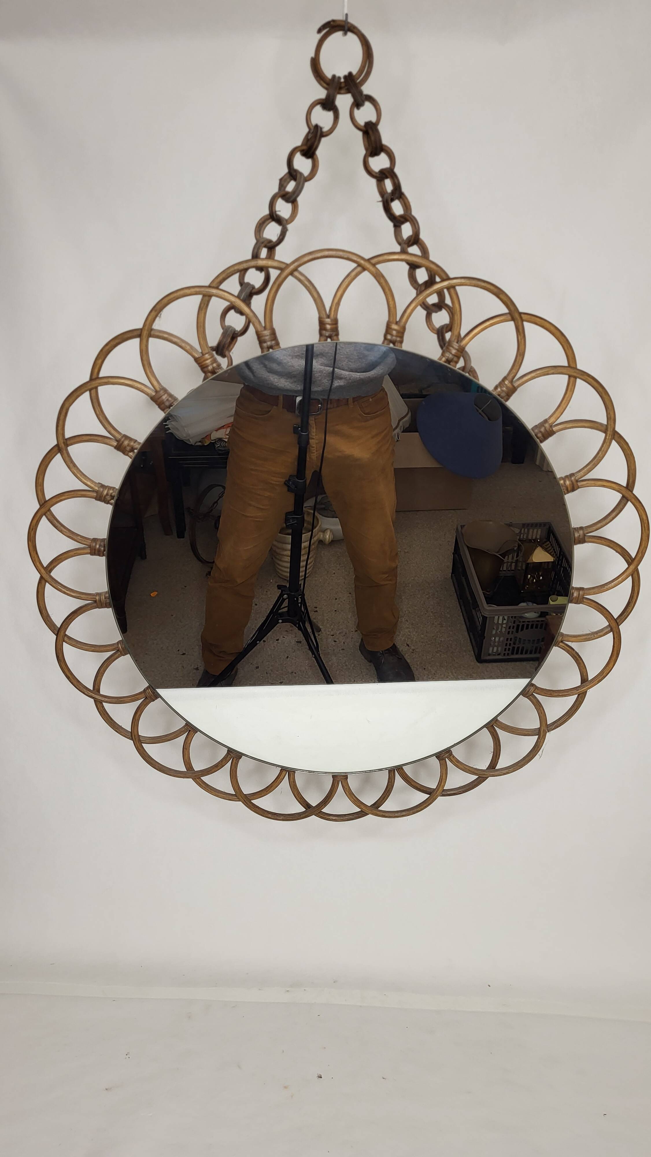 Rattan sun mirror 1970s