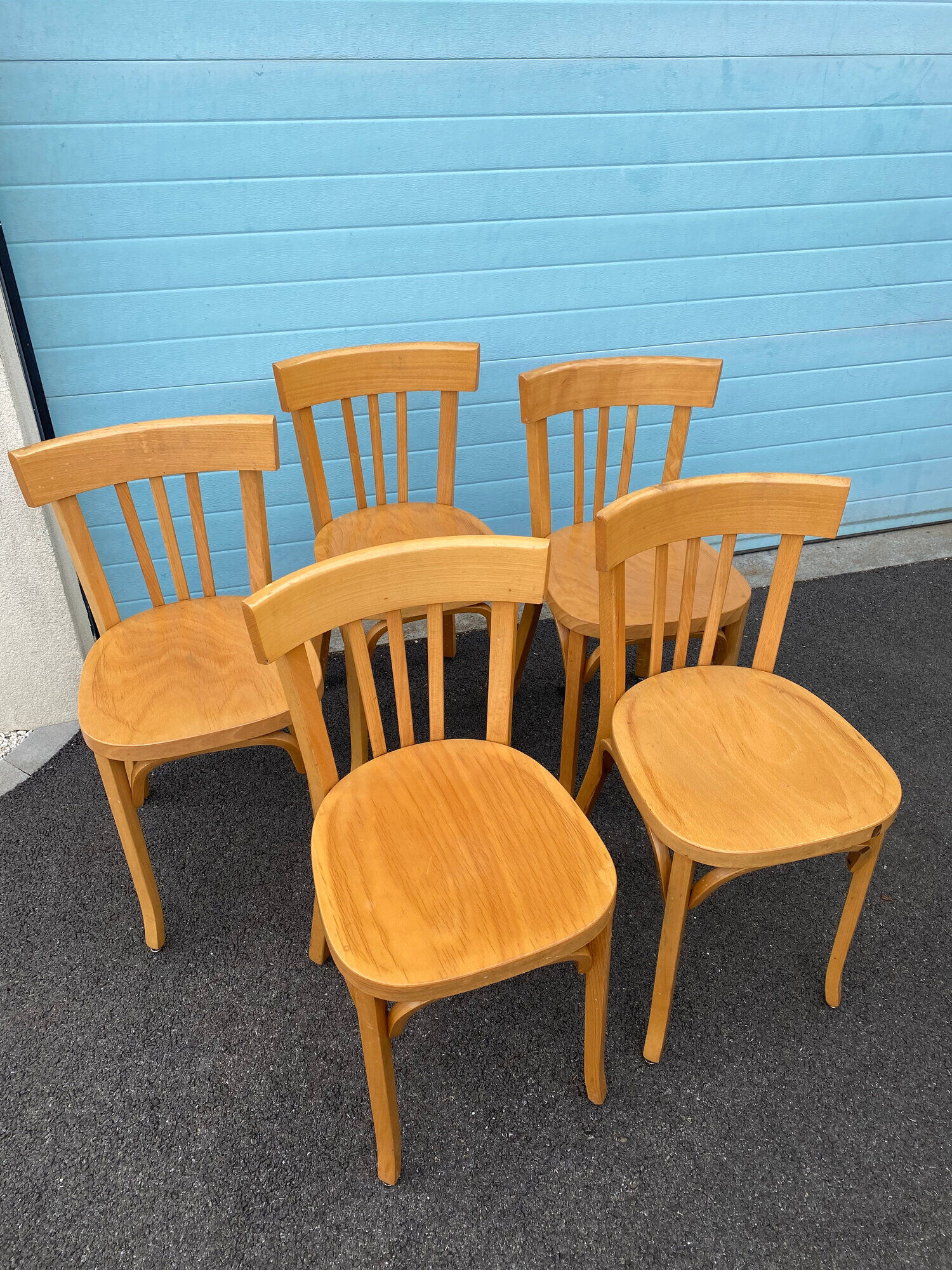 Set of 5 "Baumann" bistro chairs