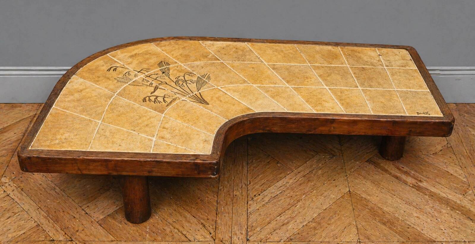 Biomorphic ceramic coffee table – signed Barrois – 1950s/60s